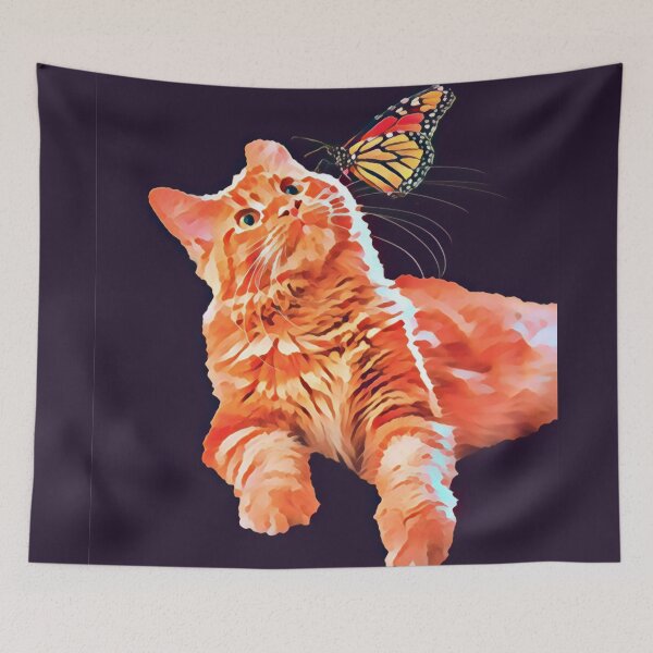 Item preview, Cat spies beautiful butterfly.  designed and sold by NatanDesigns.