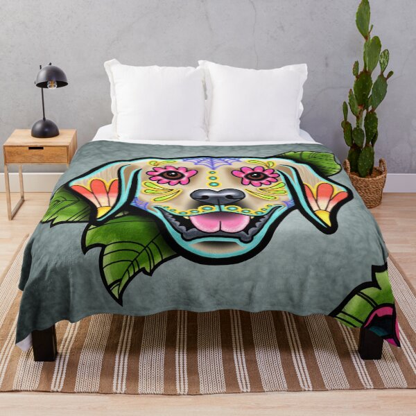 Item preview, Day of the Dead Golden Retriever Sugar Skull Dog designed and sold by Pretty In Ink.