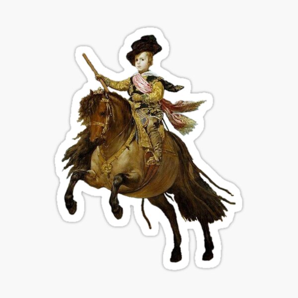 "Equestrian Portrait of Prince Balthasar Charles" Sticker for Sale by