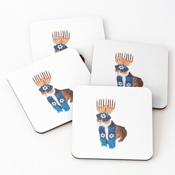 Item preview, cat celebrating hanukkah designed and sold by meme beast.