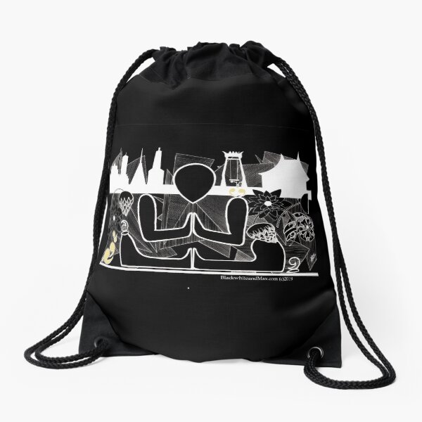 BlackWhiteandMax Beneath the Bangkok Moon Drawstring Bag