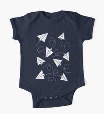 Paper Plane Pattern Short Sleeve Baby One-Piece