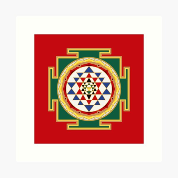 Sri Yantra in traditional colors Art Print