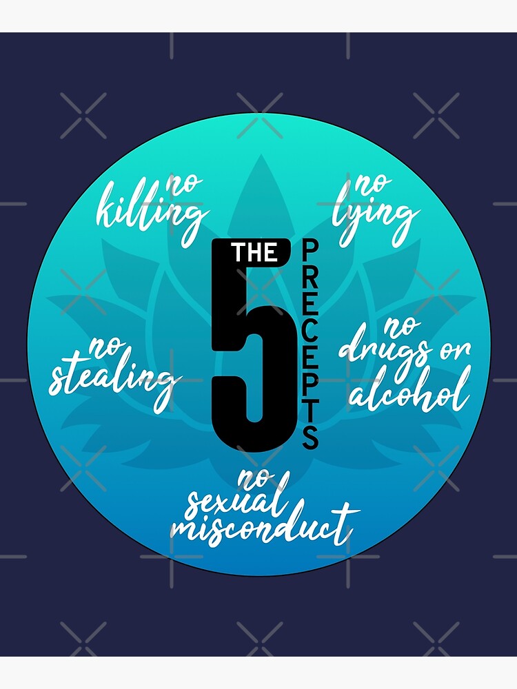The Five Precepts Of Buddhism Mounted Print By JackCurtis1991 Redbubble the-five-precepts-of-buddhism-mounted-print-by-jackcurtis1991-redbubble