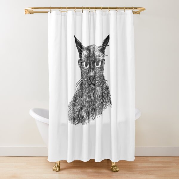 Moet the Brown Burmese Shower Curtain
