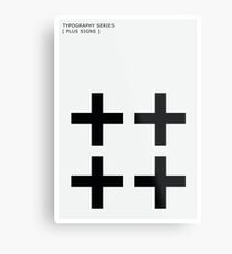 Plus Sign Swiss Cross Modern Typography Metal Print
