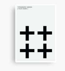 Plus Sign Swiss Cross Modern Typography Canvas Print