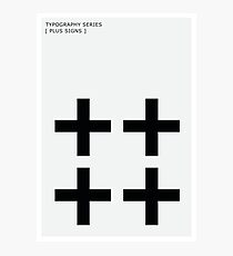 Plus Sign Swiss Cross Modern Typography Photographic Print