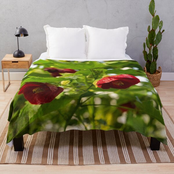 Item preview, Midsummer Garden Dreams - Abutilon Chinese Lanterns in Rich Vermilion designed and sold by Georgia Mizuleva.