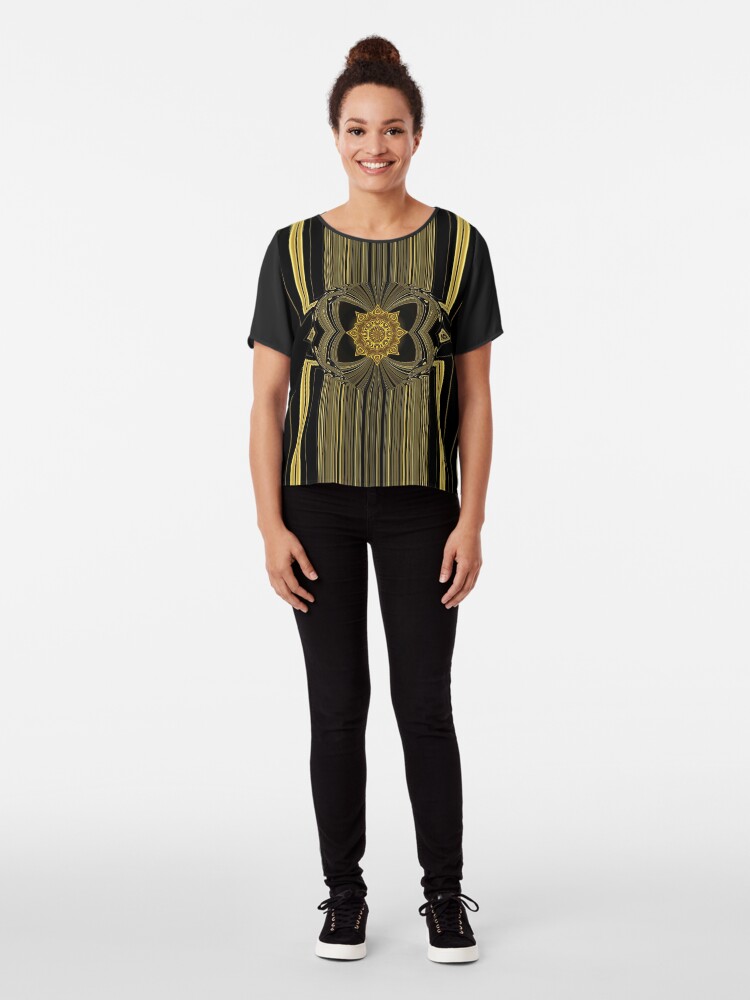 Alternate view of Golden Infinity Chiffon Top