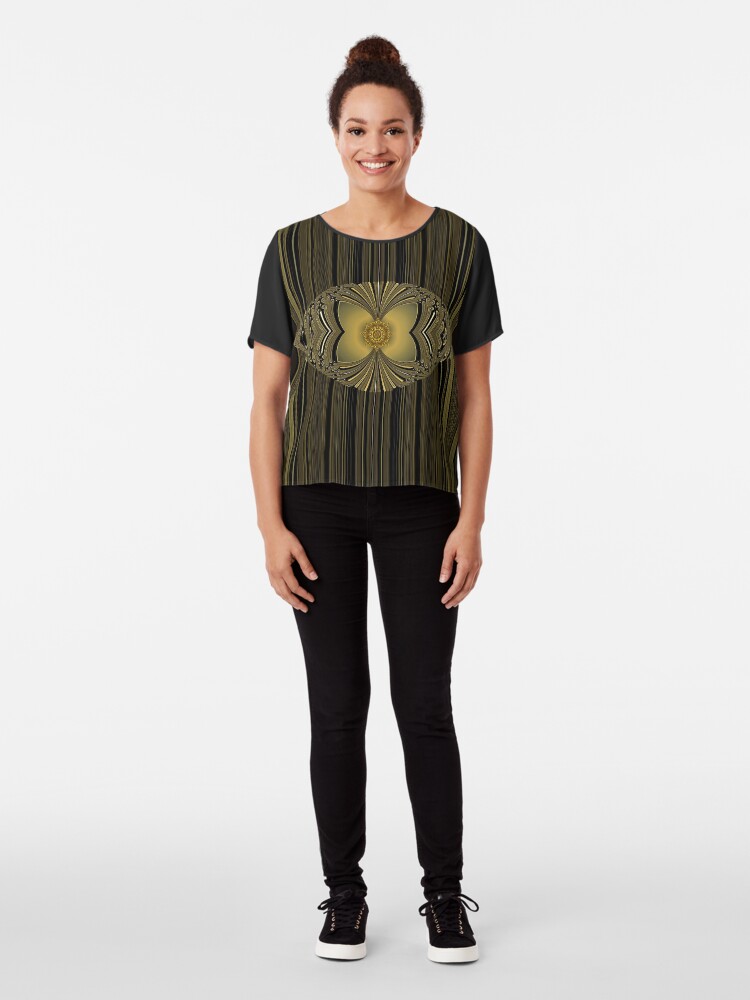 Alternate view of Golden Floral Chiffon Top