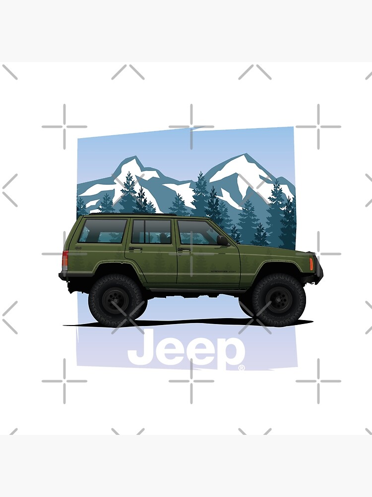 Jeep Cherokee Xj Im Gelande Galeriedruck Von Olegnaches Redbubble