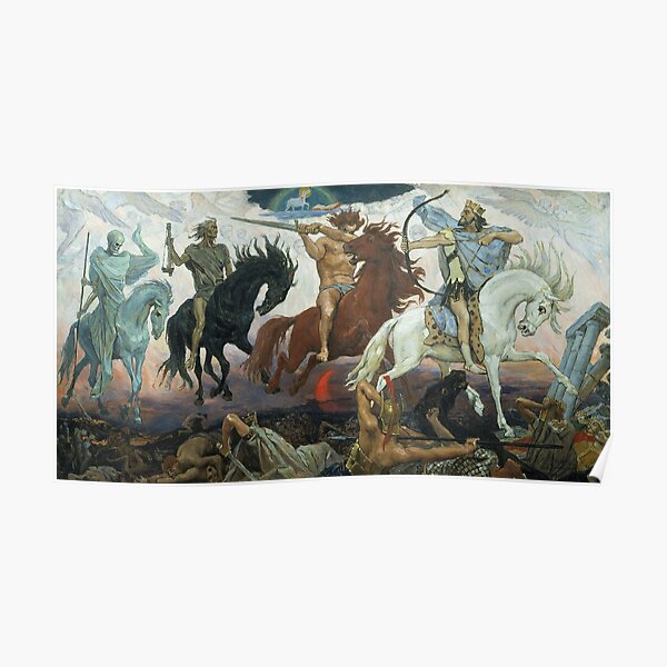 Four Horsemen of the Apocalypse. 1887. Painting by Viktor Vasnetsov. Poster