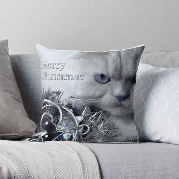 Christmas Cat Throw Pillow