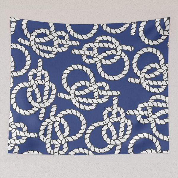 Item preview, Blue Nautical Knots Print designed and sold by kapotka.