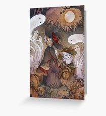 The Gathering - Kitten Witch Ghost Halloween Greeting Card