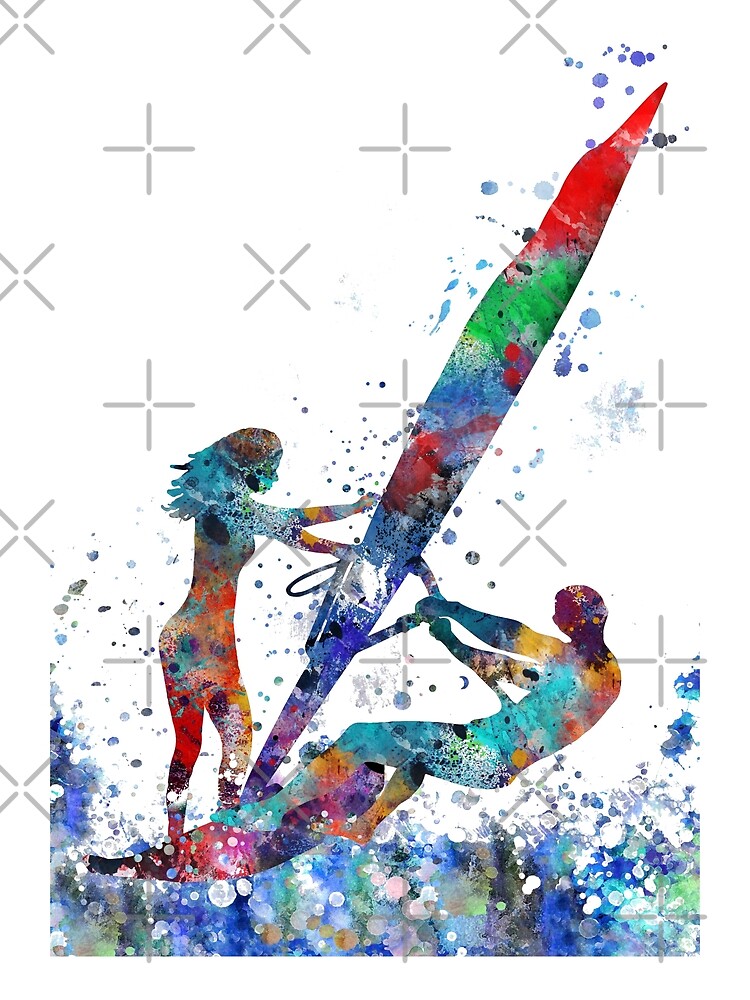 Windsurfer, windsurfing couple by Rosaliartbook