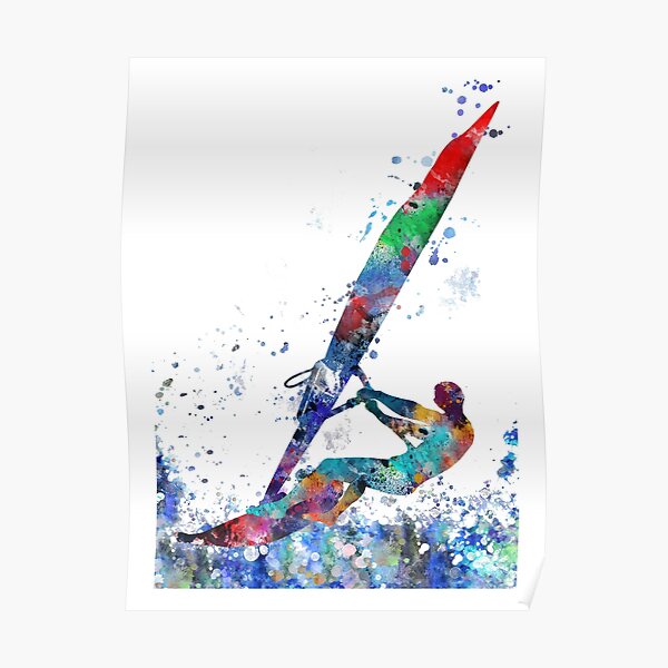 Windsurfer, windsurfing man Poster