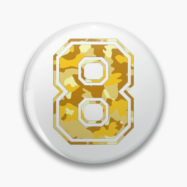 Item preview, Team Sports Uniform Number #8 - Yellow Camouflage designed and sold by RiplMedia.