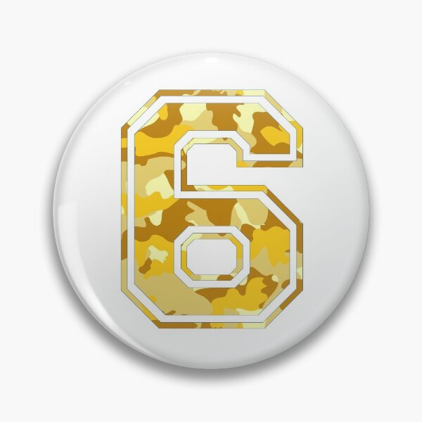 Item preview, Team Sports Uniform Number #6 - Yellow Camouflage designed and sold by RiplMedia.