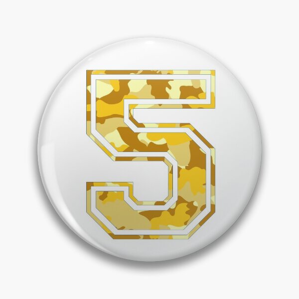 Item preview, Team Sports Uniform Number #5 - Yellow Camouflage designed and sold by RiplMedia.