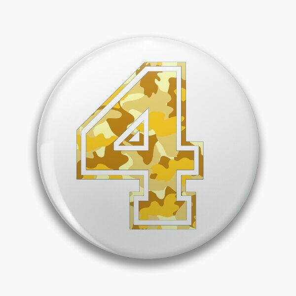 Item preview, Team Sports Uniform Number #4 - Yellow Camouflage designed and sold by RiplMedia.