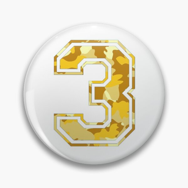 Item preview, Team Sports Uniform Number #3 - Yellow Camouflage designed and sold by RiplMedia.