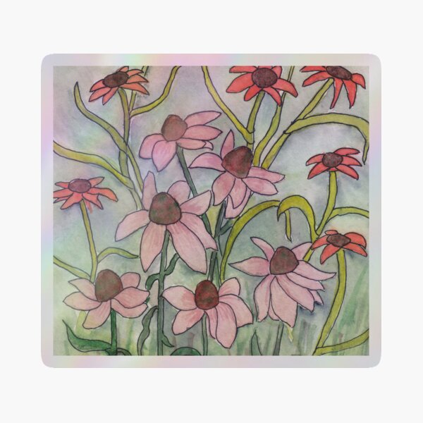 Artikelvorschau, Echinacea and Co. Blumen in art deco Format. entworfen und verkauft von Cacatuart.