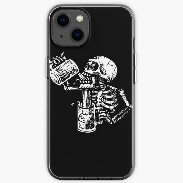 Drunk skull iPhone Soft Case