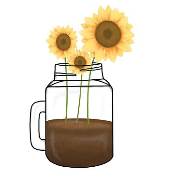 Artwork thumbnail, Aesthetic sunflowers in a coffee glass by Pastel-PaletteD