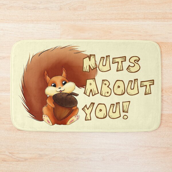 Item preview, I'm nuts about you cute squirrel horizontal designed and sold by TheElkWillow.