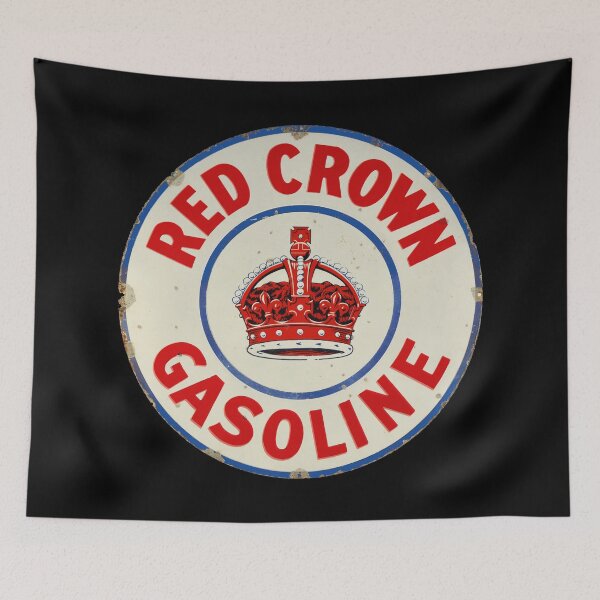 Item preview, Red Crown Gasoline distressed vintage sign reproduction designed and sold by htrdesigns.