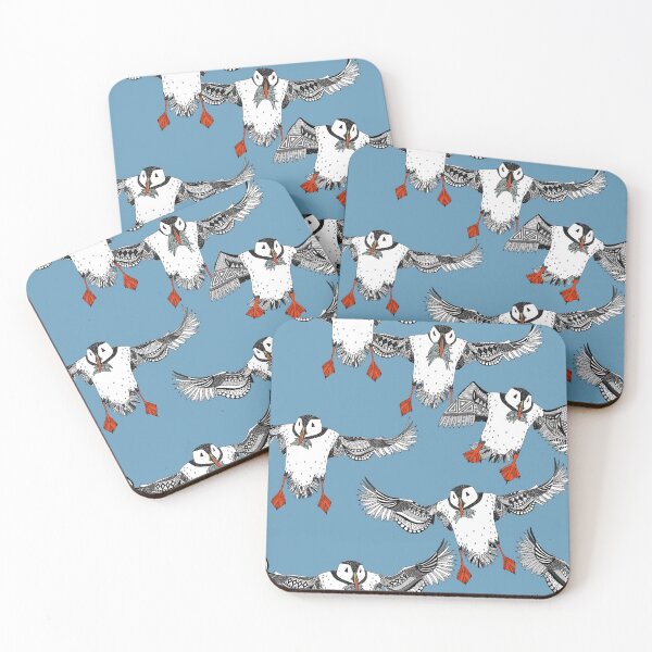 Item preview, Atlantic Puffins blue designed and sold by scrummy.