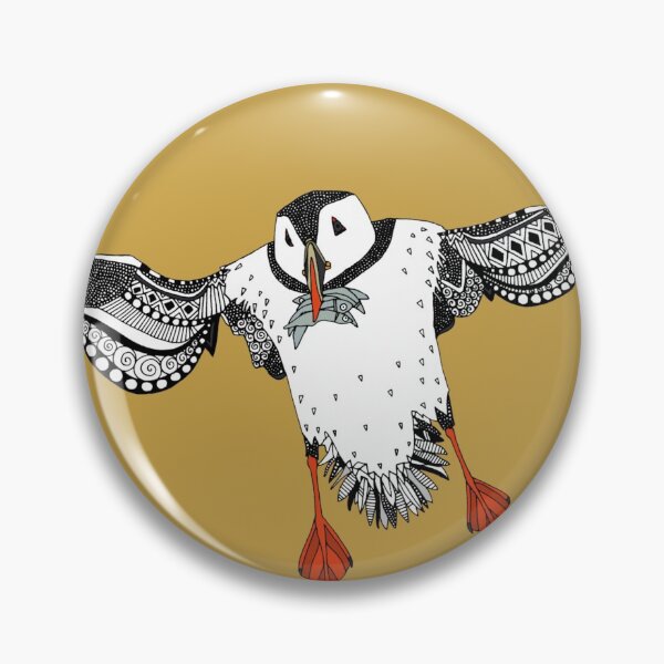 Item preview, Atlantic Puffins gold designed and sold by scrummy.