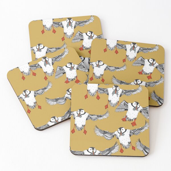 Item preview, Atlantic Puffins gold designed and sold by scrummy.