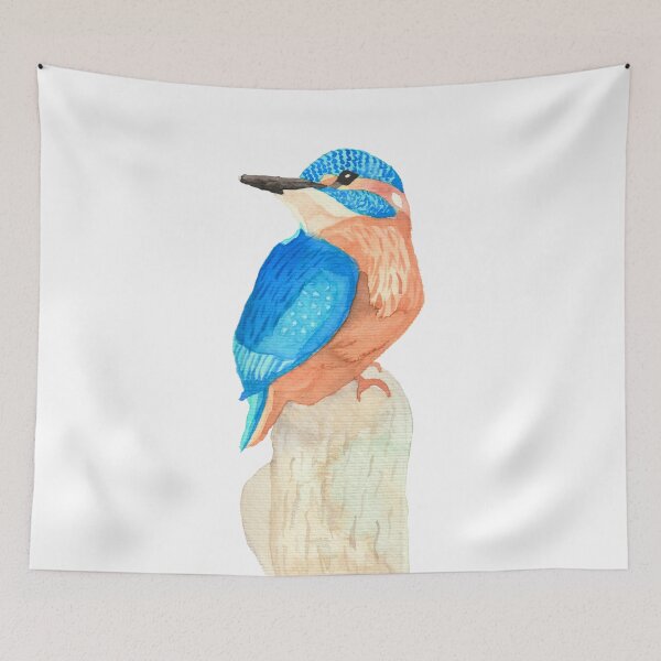 Item preview, A kingfisher on a tree stump, white designed and sold by Sonderblume.