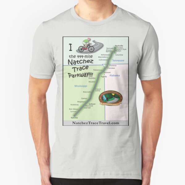 I Bicycled the Natchez Trace Parkway. Slim Fit T-Shirt