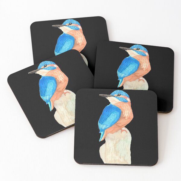 Item preview, A kingfisher on a tree stump, black designed and sold by Sonderblume.