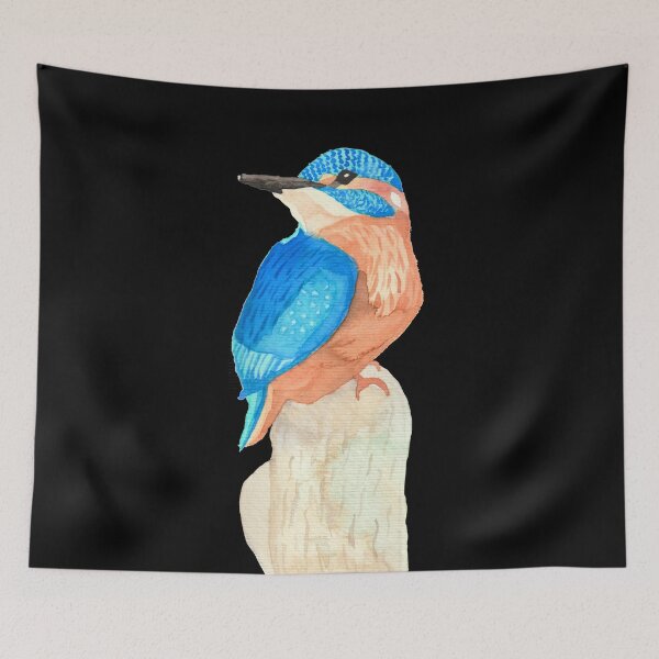 Item preview, A kingfisher on a tree stump, black designed and sold by Sonderblume.
