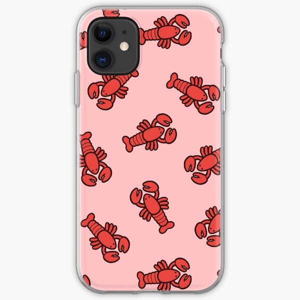 Lobsters Pattern on Light Pink iPhone Soft Case