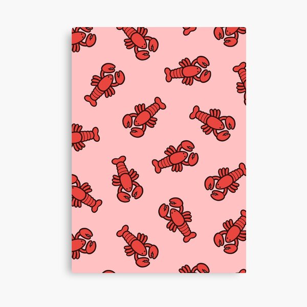 Lobsters Pattern on Light Pink Canvas Print