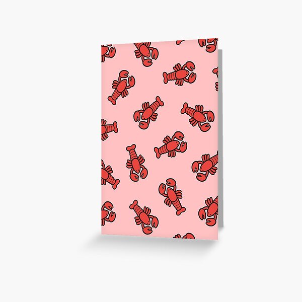 Lobsters Pattern on Light Pink Greeting Card