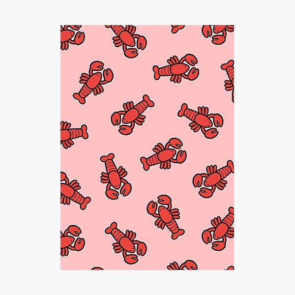 Lobsters Pattern on Light Pink Photographic Print