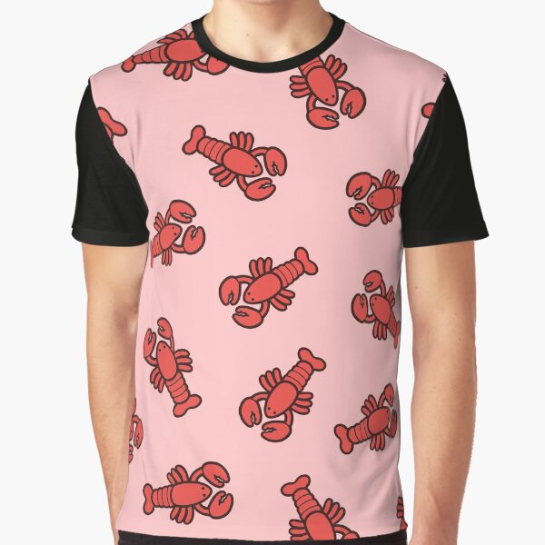 Lobsters Pattern on Light Pink Graphic T-Shirt