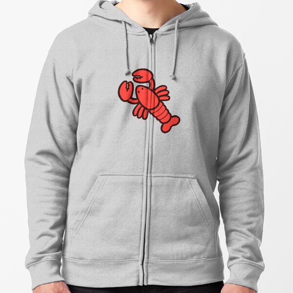 Lobsters Pattern on Light Pink Zipped Hoodie
