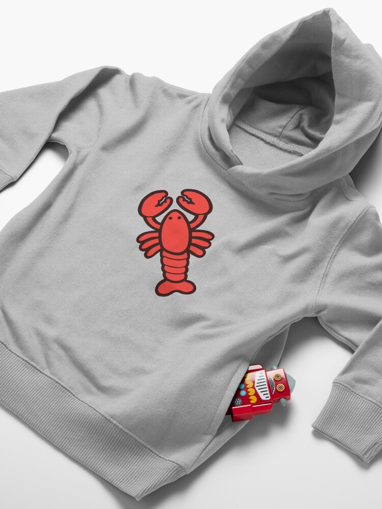Alternate view of Lobsters Pattern on Light Pink Toddler Pullover Hoodie