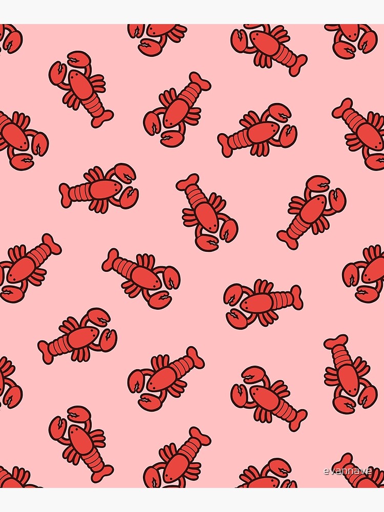 Lobsters Pattern on Light Pink by evannave