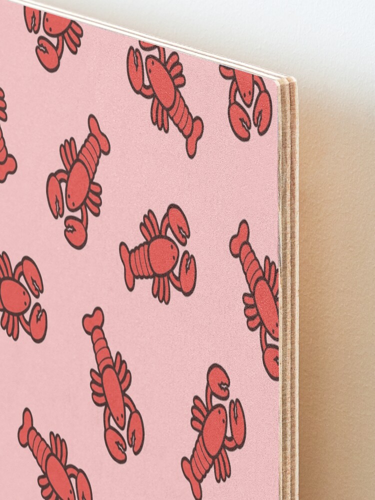 Alternate view of Lobsters Pattern on Light Pink Mounted Print