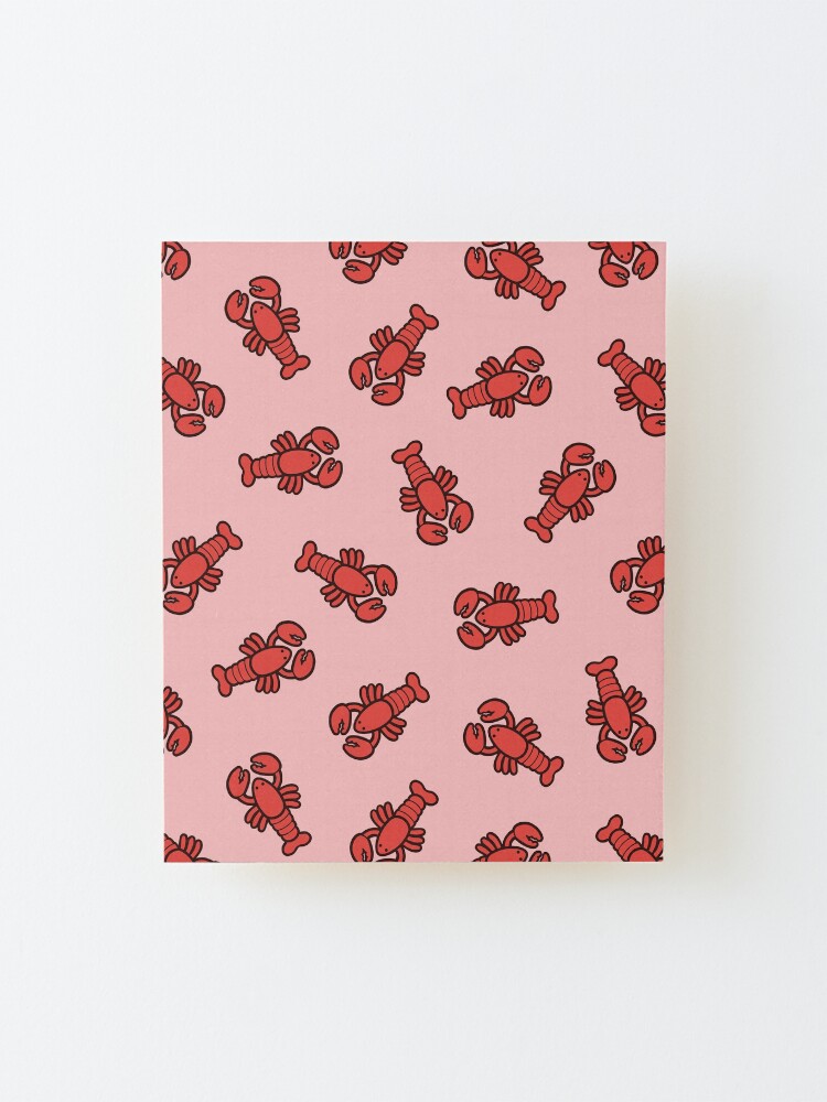 Alternate view of Lobsters Pattern on Light Pink Mounted Print