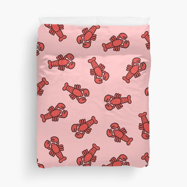 Lobsters Pattern on Light Pink Duvet Cover